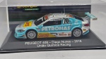 Miniatura Peugeot 408 Diego Nunes 2016 União Química Racing, escala 1/43, coleção Stock Car, base e acrílico originais, item de colecionador 