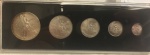 Lote contendo: 5 moedas de 1 onza Mexico em prata, datado 1992