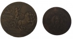 COLECIONISMO- LOTE CONTENDO 2 MEDALHAS DE BRONZE: "GRANDE PRÊMIO CENTENÁRIO DA INDEPENDÊNCIA DO BRASIL", PRESIDENCIA PAULO DE FRONTIN, 3 DE SET DE 1922, MEDINDO 6,5 CM DIAM. A OUTRA "GRANDE PRÊMIO REI ALBERTO I 26 DE SET DE 1920, MEDINDO 6 CM DIAM. MUITO BEM CONSERVADAS.