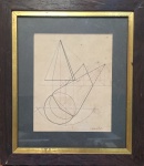 CARVÃO - Estudo geométrico, desenho s/ papel, medindo: 14 cm x 17 cm e 25 cm x 28 cm