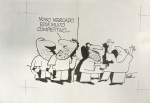 Charge Politica Nosso Mercado está muito Competitivo por Redi. Dimensões 22,0 X 32,0 cm. Biografia: Cartunista e ilustrador brasileiro. Assinava-se Redi. Já em 1958 produzia a contracapa da revista Manchete Esportiva. Publicou cartuns no PASQUIM e na Última Hora. Fez diversos trabalhos na TV Globo. Ilustrou o livro "Humor Judaico" de Moacir Scliar e o conhecido cardápio do restaurante La Mole. Radicado nos Estados Unidos desde os anos 80. Redi trabalhou no New York Times, assinando as duas únicas charges publicadas na ca pa do jornal desde a sua fundação. Datado de 1977.