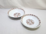 Lote de 2 travessas redonda funda, bowl em porcelana Real floral. Medindo o maior 25cm x 6cm de altura.