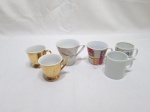 Lote de 6 xícaras de café sem pires em porcelana para colecionador.