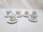 Lote de 6 xícaras de café em porcelana, sendo 2 modelos.