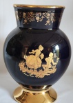 Limoges - Antigo vaso em porcelana francesa folhado a ouro 22 kl.