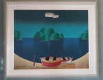 Lima Júnior - Óleo sobre tela texturizada "Marinha"