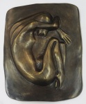 OXANA NAROZNIAK. (Alemanha, 1946). "Bailarina". Placa em bronze. Assinada. Medidas 33 x 25 c