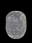 <b>ORREFORS</B>, um (1) vaso confeccionado em cristal translucido,  lapidado por ondulações em baixo relevo, apresentando assinatura na base, porém, ilegível, medindo 16cm de altura.