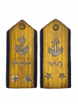 <b>MILITARIA</b>, par (2) de platinas de ALMIRANTE, apresentando marcas do tempo e sinais de uso, medindo 14x6cm.