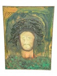 <b>O. LINS</b>, "Jesus Cristo", OST. Paris 1973, apresentando mancha na tela, medindo 83x61cm.