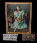 LUCÍLIA FRAGA (CAETITÉ-BA, 1895 - 1979, SP-SP) - 65 X 80 - SALÃO PAULISTA DE BELAS ARTES - Lindíssima e rara (fase) pintura, finamente executada em técnica de óleo sobre antiga tela, representando expressivas figuras, riquíssimas em movimentos e colorações. Assinada no C.I.D. No verso com selo do S.P.B.A. Bom estado de conservação, possui leves desgastes naturais do tempo. Enquadrada em moldura de madeira nobre patinada, ricamente trabalhada da época medindo 75,0 x 90,0 cm. NOTA SOBRE A ARTISTA: Nascida em Caetité, na Serra Geral, alto sertão da Bahia, onde a família Fraga teve um dos seus principais berços e grande importância sociopolítica até fins do século XIX. Bem nova, Lucília mudou-se com a família para Jaú, onde boa parte permaneceu, e depois para São Paulo.Desde cedo inicia sua formação artística, como aluna de Henrique Bernadelli, no Rio de Janeiro e na capital paulista com Pedro Alexandrino Borges e Antônio Rocco. Suas irmãs Anita e Helena também foram artistas plásticas.Avessa aos movimentos modernistas, Lucília manteve-se aliada ao academismo.Radicou-se definitivamente em São Paulo, onde foi professora de desenho na Escola Padre Anchieta, além de atuar em júris e na organização de mostras.Sua primeira exposição individual data de 1929. Neste mesmo ano expõe no Salão Nacional de Belas Artes, no Rio, merecendo a Menção Honrosa de Primeiro Grau. No ano seguinte, no mesmo evento, recebeu a premiação da Pequena Medalha de Prata. Ganhou a Pequena Medalha de Ouro do Salão Paulista de Belas Artes (1969).Suas exposições permaneceram no circuito Rio-São Paulo, com exceção das mostras em Buenos Aires, nos anos de 1937 e 1939, em Salvador (1949) e Piracicaba. Recebeu, ao longo da carreira, diversas premiações.Lucília dedicou-se à pintura retratando flores, especialmente orquídeas, embora conte na sua produção marinhas e paisagens. Suas obras podem ser encontradas em coleções particulares, alcançando boa cotação no mercado. O Centro Cultural São Paulo e a Pinacoteca do Estado de São Paulo possuem obras suas em seus respectivos acervos.Sua última mostra foi em Santos, em 1970. Dentre seus ex-alunos destacam-se as artistas Ernestina Karman e Colette Pujol.