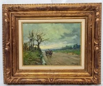 Menase WAIDERGORN (HUTIN-ROMÊNIA, 1927-) - 30 X 40 - Lindíssima e rara pintura, finamente executada em técnica de óleo sobre tela, representando bela paisagem rica em movimentos e colorações. Assinada no C.I.D. Enquadrada em moldura de madeira nobre da época ricamente trabalhada medindo 55,0 x 67,0 cm. Perfeito estado de conservação. NOTA SOBRE O ARTISTA: Romeno da cidade de Hotin, Waidergorn veio para o Brasil em 1932, onde seus pais fixaram residência em São Paulo. Ingressou na APBA, onde conheceu Mecatti, que muito o estimulou e orientou, dele assimilando a luminosidade da pintura peninsular muito a gosto do ottocento italiano.Sua pintura aborda todos os gêneros, baseadas tanto nas recordações da infância pobre como nas lembranças das viagens que fez ao norte da África e Europa. Participou de diversos salões e coletivas, recebendo diversas premiações. Fonte: JULIO LOUZADA vol. 11, pág. 330.