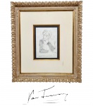 CÂNDIDO PORTINARI (BRODOWSKI-SP, 1903 - 1962, RJ) - ´´ESTUDO´´ - Raríssimo, autêntico e delicado desenho executado finamente em grafite sobre cartão, representando expressiva figura masculina rica em movimentos. Assinado no C.I.D. Mede 17,5  x 25,5 cm. Enquadrado em majestosa moldura de madeira nobre patinada ricamente trabalhada medindo 56 x 64 cm. Bom estado de conservação, artista que dispensa comentários. Oportunidade!