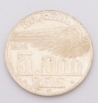 Moeda 5.000 Réis Santos Dumont, ano 1936. Diâmetro: 2,5cm.