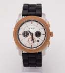 Relógio masculino da marca FOSSIL, pulseira emborrachada na cor preta. (funcionando, s/garantia futura)