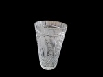 Vaso em cristal translúcido lapidado, Alt. 20, Diam. 13 cm.