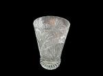Vaso em cristal translúcido lapidado, Alt. 20, Diam. 11 cm.