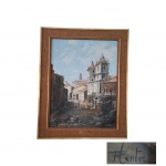 J. HORA - OST- Representando Pelourinho- Salvador -  acid- Jayme Hora, Bahia - Salvador 1911/1977 retratou sua cidade com marinhas e cenas urbanas, 79 x 60 e 98 x 79 cm.