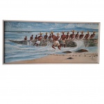 VALDO DA BAHIA, Óleo sobre Eucatex  acid, representando `Arrastão`, 33 x 78 e 61 x 106 cm. 