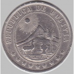 BOLIVIA.  10 CENTAVOS.  1902.  MBC.