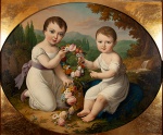 Johann Nepomuk Höfel (1788 - 1864). "Napoleon and Josephine". 1825. Óleo sobre tela. 83,8 x 