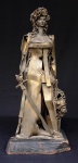 Mario Francisco Ormezzano (Argentina, 1915 1983), " Salomé", importante escultura de bronze patinado de grandes dimensões.  Assinada. Base fixa de madeira pintada de preto. med 1,05 m. Presença de marcas do tempo. No estado. NOTA: ESTE LOTE NÃO PODERÁ SER ENVIADO PELO CORREIO.