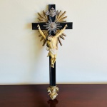 ARTE SACRA - Antiga imagem de cristo crucificado de possivelmente origem portuguesa com lindíssimo t