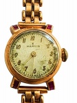 MARVIN : Relógio de pulso feminino , caixa e pulseira em ouro amarelo 18 k , movimento manual a corda , revisado , funcionando . referencia 671888. Peso bruto. 17,7 gr . Med. 1,5 cm diam e 17 cm (pulseira)