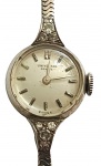UNIVERSAL  GENEVE : Relógio de pulso feminino, caixa em metal , movimento manual a corda, não revisado. Med. 1,5 cm diam