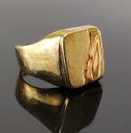Anel em ouro amarelo 14k . Peso 4,3 gr Aro 13