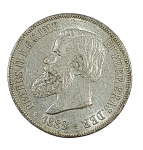 Numismática : Moedas de prata 917 , Brasil 2000 réis  1889  Petrus II .Total : 4 un. Peso . 102 gr