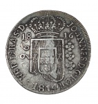 Numismática : Moedas de prata 917 , Brasil  960 réis: 1816 (1 un) / 1818 ( 1 un) / 1819 (1 un) . Total . 3 un.  Peso . 81 gr
