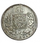 Numismática : Moeda  Brasil  prata 917 , 200 réis  Petrus II : 1867 (5 un) / 1869 (2 un) / 1861 (2 un) . Total . 9 un
