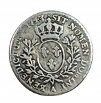 Numismática : Moeda , prata , França , Luis XV , 1743 .