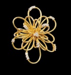 LISHT : Anel em ouro amarelo 18 k com diamantes , marca da grife "Lisht". Peso 7,5 gr Aro 16