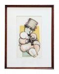 Alexandre Rapoport : "Musico", serigrafia , ass. inf. dir. e dat. 92 , tiragem 19/100. Med.