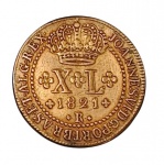 Numismática : Moeda, Brasil, cobre, Rei D. João VI -1821 (XL R)