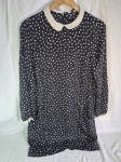 Vestido de bolinhas e gola Zara Basic. Tam::M