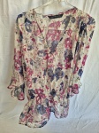 Camisa estampada Zara Basic 100% seda Tam:M