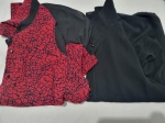 Lote de 2 camisas social, sendo uma delas vermelha estampada. Tam: GG.
