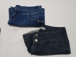 Lote de bermudas Jeans e saia, tam 44. Marcas de uso.