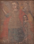 Pintura religiosa do Séc. XIX - Anunciação da Virgem Maria, pintura a ost, sem assinatura, 38 x 30 cm. NOTA: A Anunciação, também conhecida como Anunciação da Virgem Maria, é a celebração cristã que recorda e celebra o anúncio dado pelo Arcanjo Gabriel à Virgem Maria de que ela seria a mãe de Jesus Cristo. Apesar de sua virgindade perpétua, Maria milagrosamente conceberia uma criança, que seria chamada de Filho de Deus. Gabriel também disse a Maria que ela deveria chamar a criança de Jesus ("Salvador"). Muitos cristãos celebram este evento na festa da Anunciação, em 25 de março, exatamente nove meses antes do Natal. De acordo com a Bíblia (em Lucas 1:26), a Anunciação ocorreu no "no sexto mês" da gravidez de Isabel, a prima de Maria e mãe de João Batista.