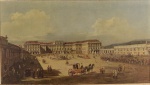 Reprodução da obra de Bernardo Belotto (conhecido como Canaletto, 1722-1780) retratando vista do castelo de Schönbrunn, em Viena., 45 x 80 cm. NOTA:  https://pt.m.wikipedia.org/wiki/Ficheiro:Canaletto_(I)_059.jpg