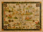 Reprodução - Oceanvs Occidentalis mapa, 38 x 71 cm.
