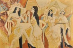 Assinatura não reconhecida - Figuras, ost, assinado cie, 60 x 90 cm.