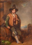 Richard Buckner (1812 -1883 )- Garoto de Picinisco, ost, assinado cid, localizado Rome, 61 x 43 cm. NOTA: https://en.wikipedia.org/wiki/Richard_Buckner_(artist)