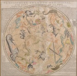 Planisphere Celeste Meridonal, reprodução 47 x 47 cm.