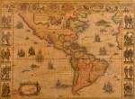 Reprodução - America Nova Tabula, mapa 45 x 62 cm.