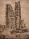 Assinatura Ilegível - Notre Dame, reprodução, 28 x 22 cm.