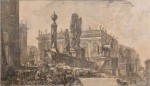 Veduta del Campidoglio di Fianco - Reprodução, 40 x 68 cm